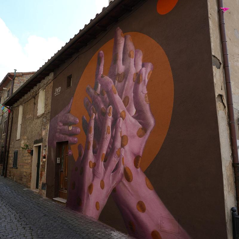 Il murales di Andrea Ranieri, in arte Emeid